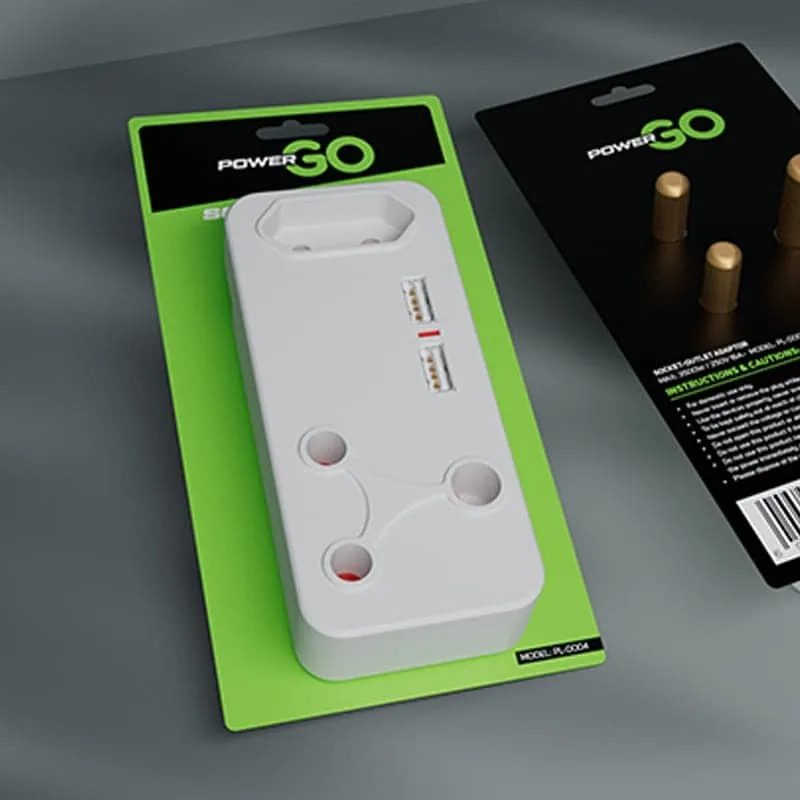 PowerGo multi-plug adaptor packaging back