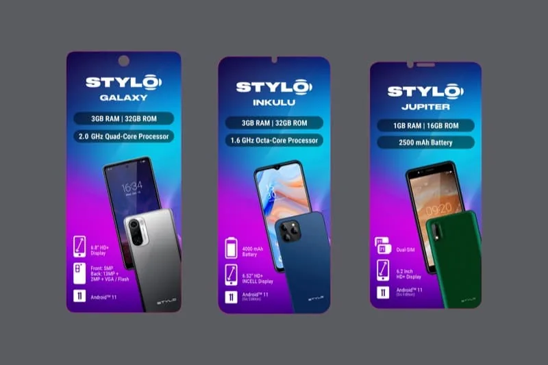 Stylo smartphone screen protector hanging card designs