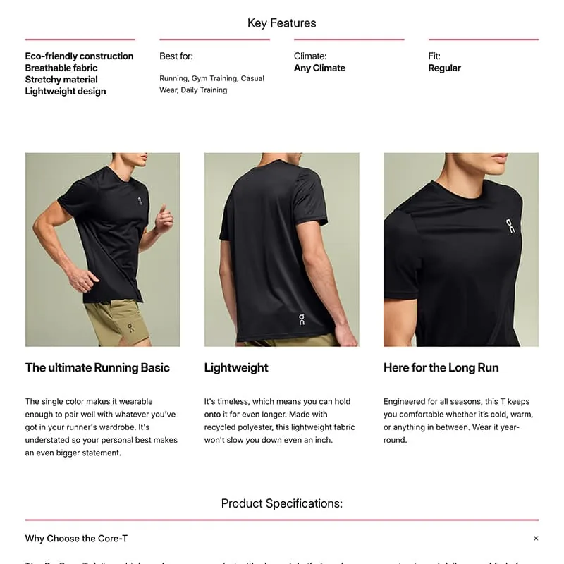 Tifosi Sports apparel product page